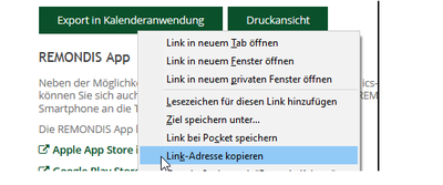 Bild vergr��ern: Anleitung zum Export der Kalender-URL
