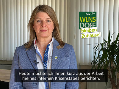 Bild vergr��ern: B�rgermeisterin Schuppler blickt auf die Woche zur�ck und erz�hlt von der Arbeit ihres internen Krisenstabs.