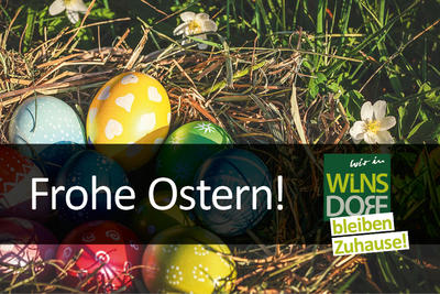 Bild vergr��ern: B�rgermeisterin Christa Schuppler und alle Mitarbeiterinnen und Mitarbeiter w�nschen ein frohes Osterfest und bitten darum: Bleiben Sie Zuhause!