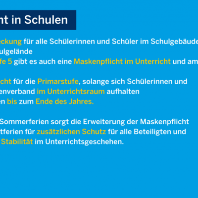 Bild vergr��ern: Ab 26. Oktober gelten neue Regeln im Schulbetrieb - Grafik 1/2