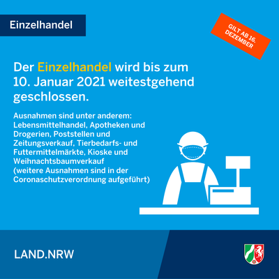 Bild vergr��ern: Neuregelungen der Coronaschutzverordnung - g�ltig ab 16.12.2020 - Infografik 4/8