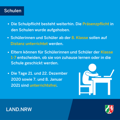 Bild vergr��ern: Neuregelungen der Coronaschutzverordnung - g�ltig ab 16.12.2020 - Infografik 6/8