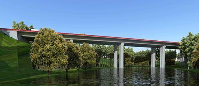Modell der neuen Autobahnbr�cke �ber den Landeskroner Weiher