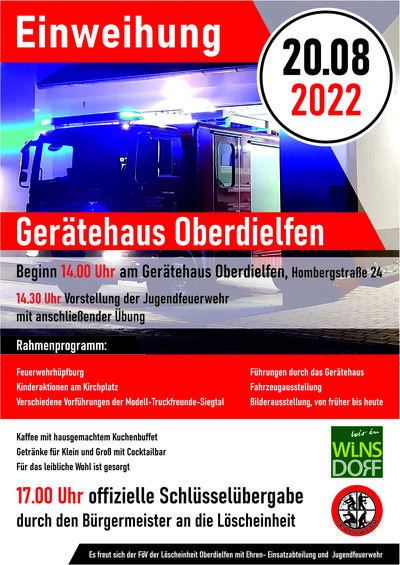 Bild vergr��ern: Einladung zur Einweihung des Feuerwehrger�tehauses Oberdielfen