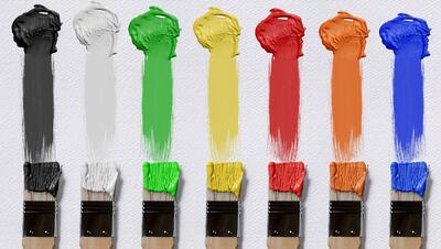Leinwand mit Farbe