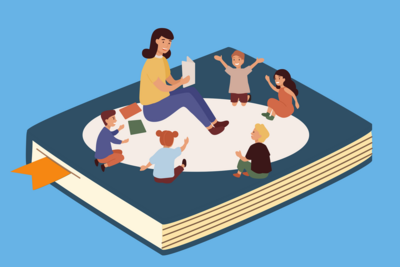 Lesen und Spielen in der Kinderkrabbelgruppe der Bibliothek Wilnsdorf
