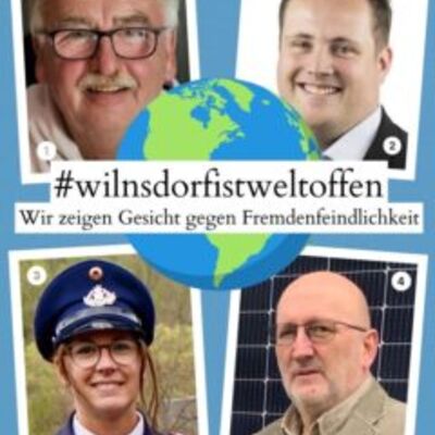 Bild vergr��ern: Hier zeigen ihr Gesicht:
1. Karl Heinz M�ller, Oldieclub Wilgersdorf
2. Andreas Weigel, Fraktionsvorsitzender B�rger f�r Wilnsdorf und FDP e.V.
3. Katja Hartmann, Gemeindejugendfeuerwehrwartin Gemeinde Wilnsdorf
4. Matthias Lohmann, Wilnsdorfer Ratsmitglied