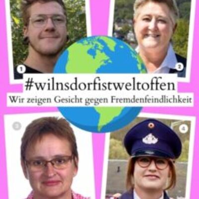 Bild vergr��ern: Hier zeigen ihr Gesicht:
1. Simon Thomas, Waldvorsteher Waldgenossenschaft Wilgersdorf
2. Katja Leyener, Wilnsdorfer Ratsmitglied
3. Stefanie Diehl, kommissarische Schulleiterin Grundschule Wilgersdorf
4. Martina Zimmermann, Gemeindejugendfeuerwehrwartin Gemeinde Wilnsdorf