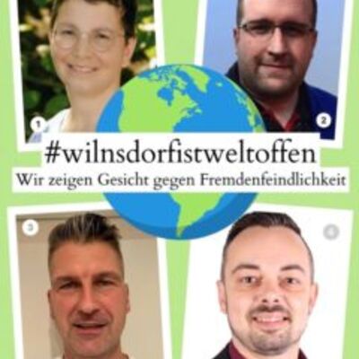 Bild vergr��ern: Hier zeigen ihr Gesicht:
1. Tina Mix, Lehrerin Grundschule Rudersdorf
2. Dennis Emmerink, stv. L�scheinheitsf�hrer Feuerwehr Wilgersdorf
3. Henning Knipp, SGV Wilgersdorf
4. Pasquale Sting, 1. Vorsitzender Chor Cantiamo e.V.