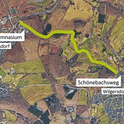Bild vergr��ern: geplanter Streckenverlauf Radweg Wilgersdorf-Wilnsdorf