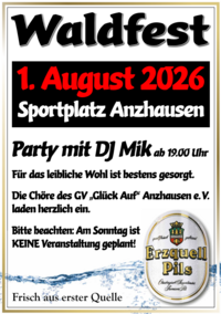 Plakat Waldfest Anzhausen 2026